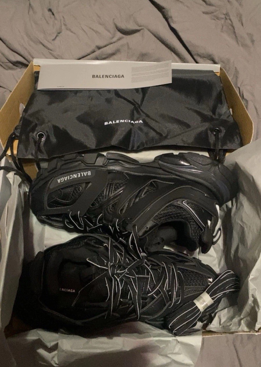 Black Balenciaga Led Track Runners Size 11/44 New With Box, Laces,