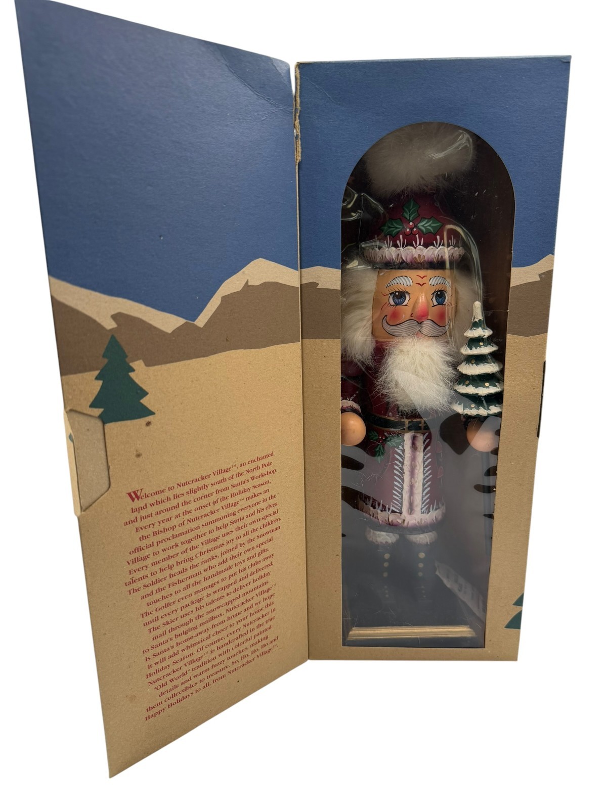 Vintage 1994 Nutcracker Village Old World Santa Wooden Nutcracker Box #540001