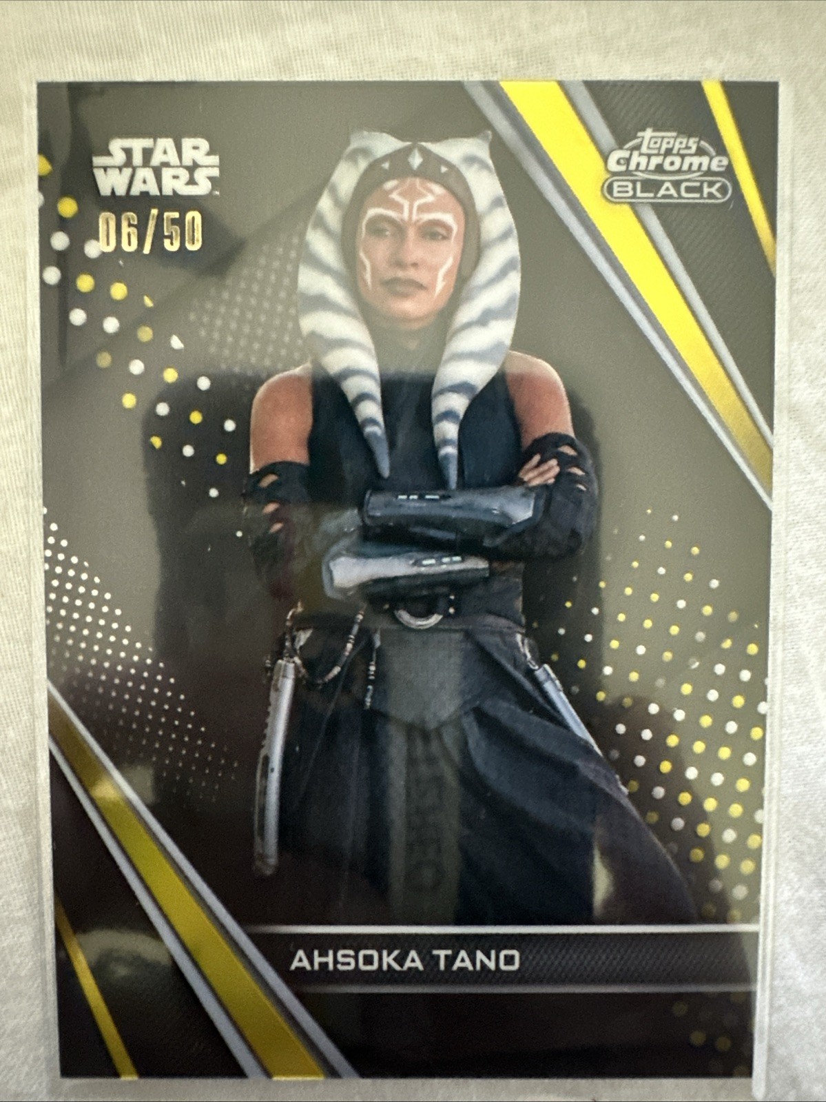 2024 Topps Chrome Black Star Wars Ahsoka Tano Gold Refractor 06/50 #1