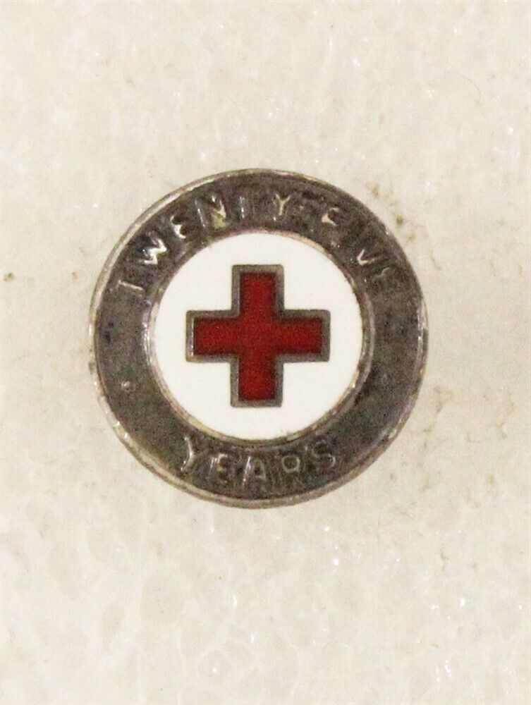 Red Cross: Twenty-Five Years, Sterling - c.1964 (clutch back lapel pin)
