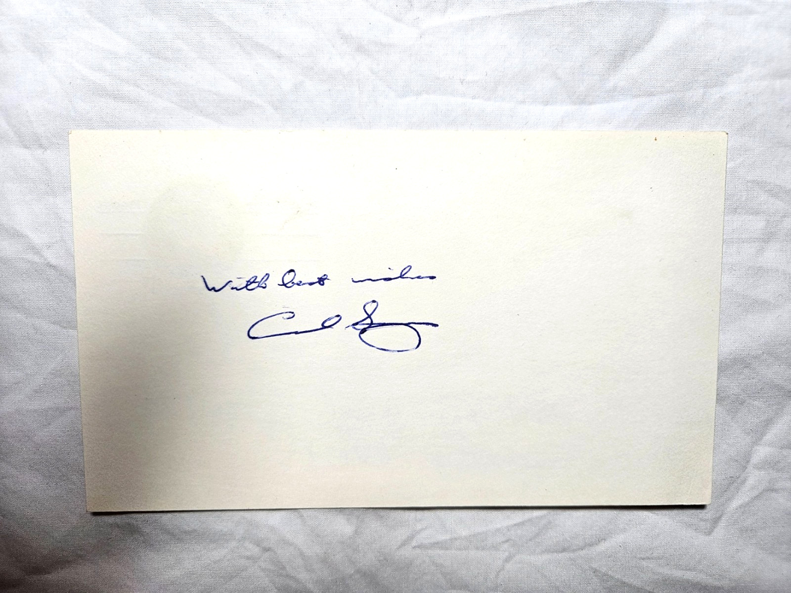 Vintage Carl Sagan signed 3x5 index card