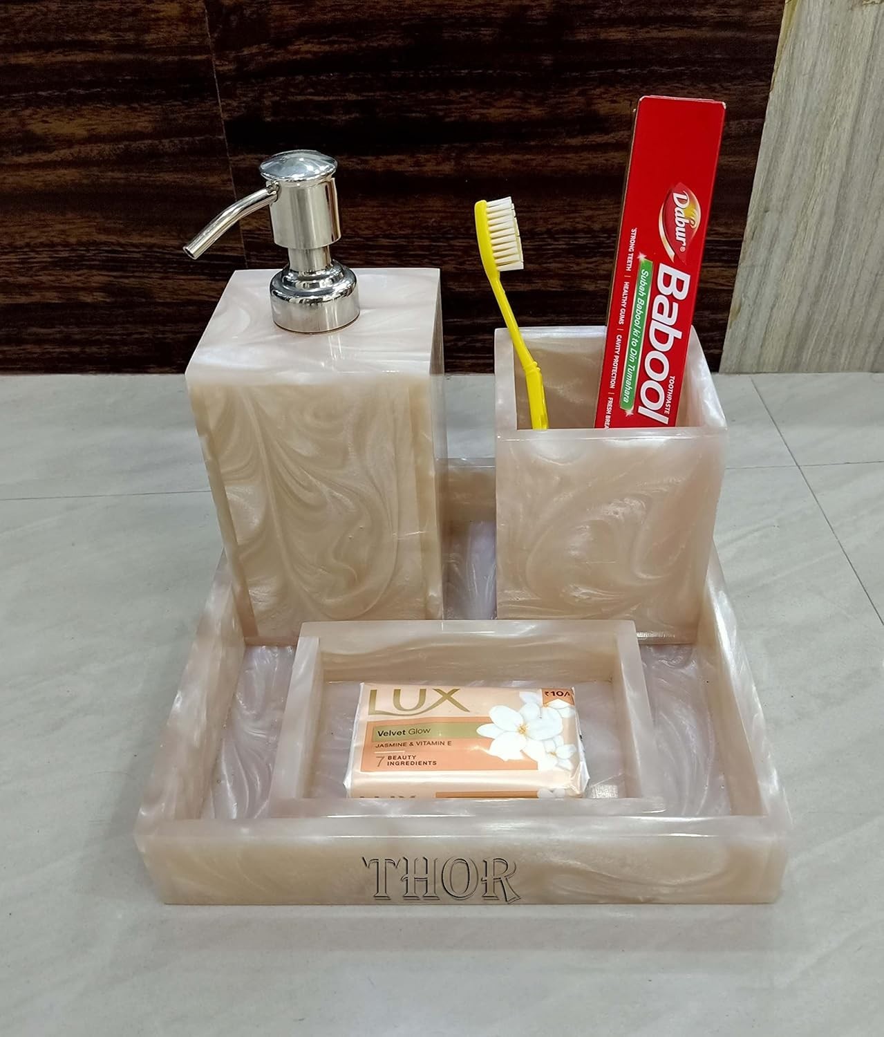 Stylish Luxury Bathroom Sets Stone - Bathroom Accessories Decor/Soap Dispenser,