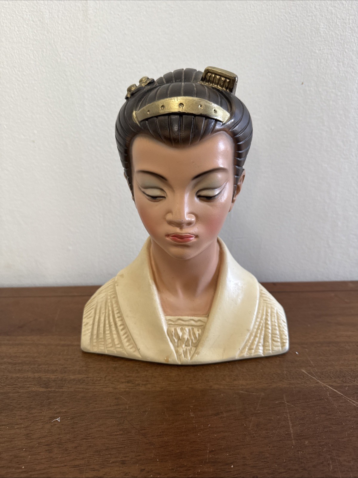 Vintage Ceramic Lady Figure Head 1973