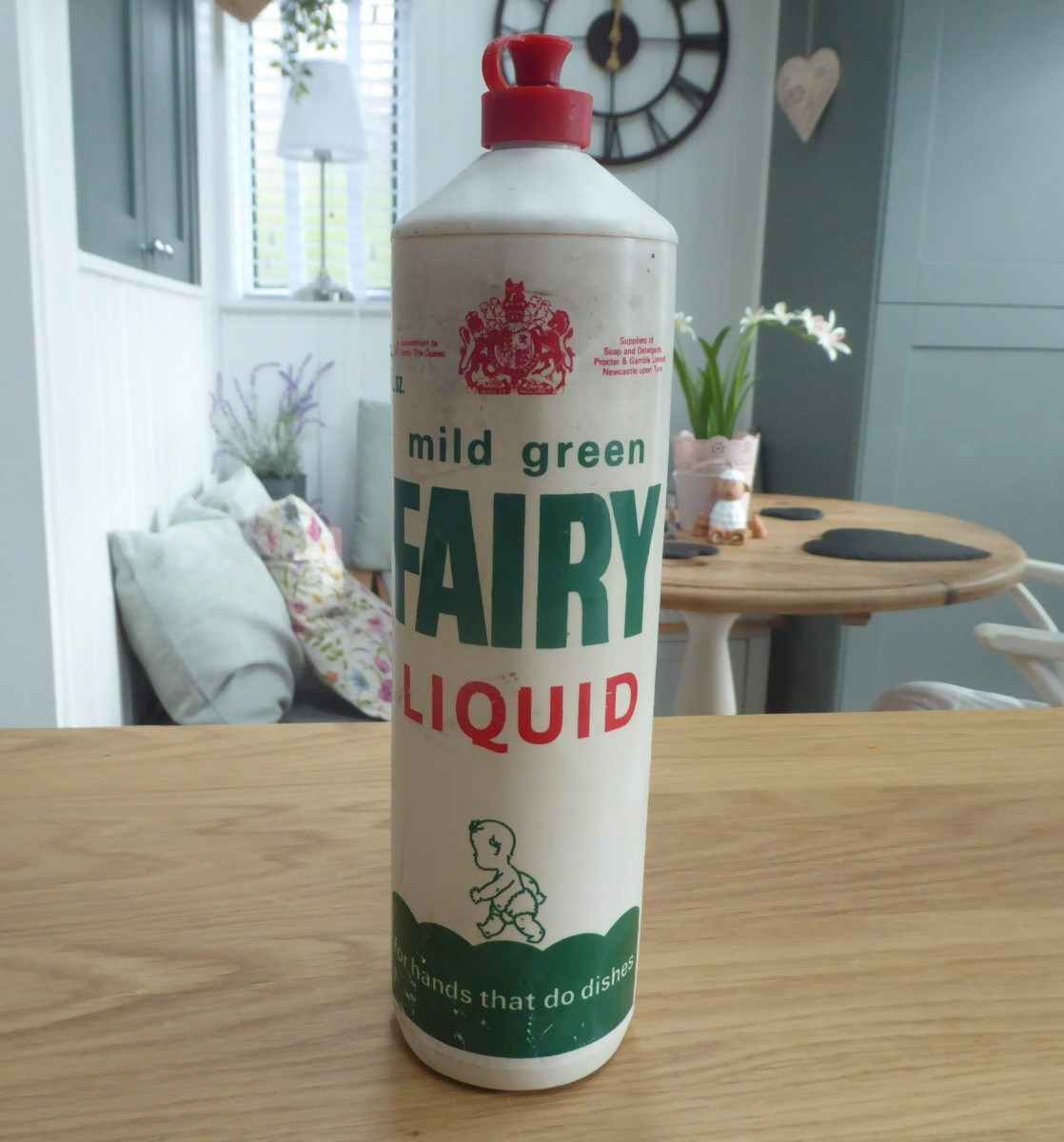 Vintage 1980\'s Mild Green Fairy Liquid Empty Plastic Bottle