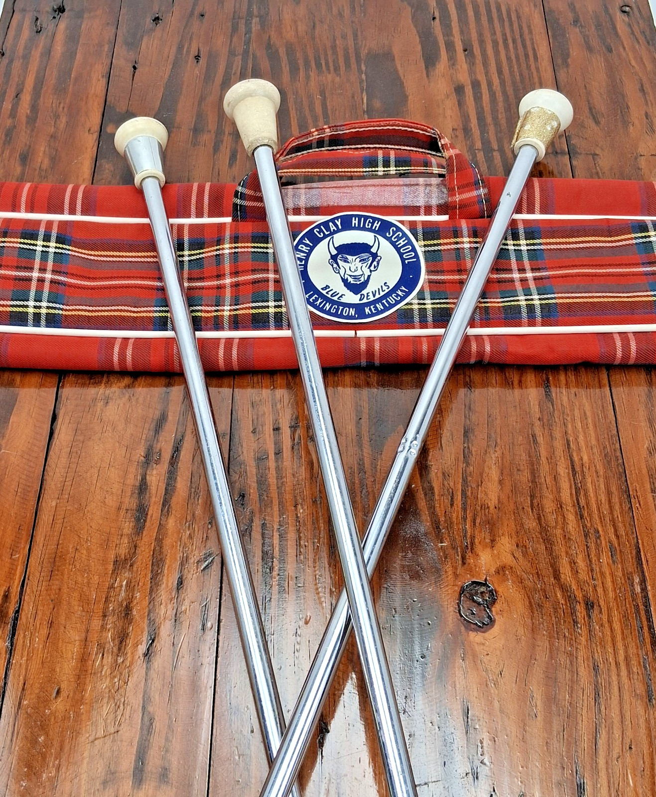 Vintage Henry Clay Blue Devils High School Majorette Batons Signed BY Orginal