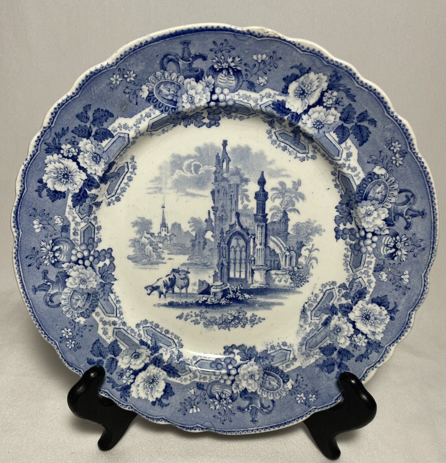 Antique Abbey Ruins 8.75” Plate BREAUTIFUL By Mayer, T J & J (England)