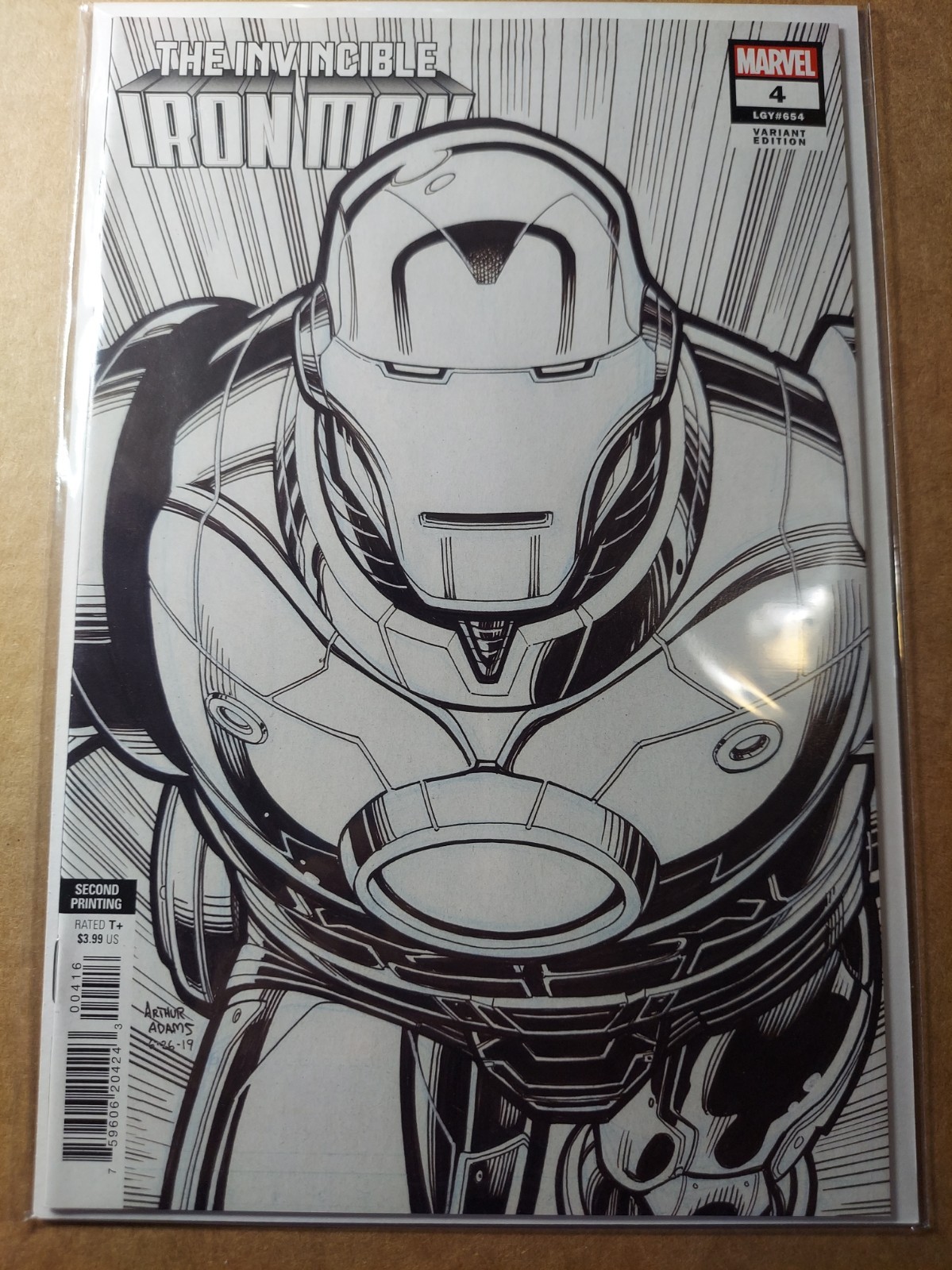 Invincible Iron Man #4 1:25 Ratio By Arthur Adams 2nd Print Incentive B&W...