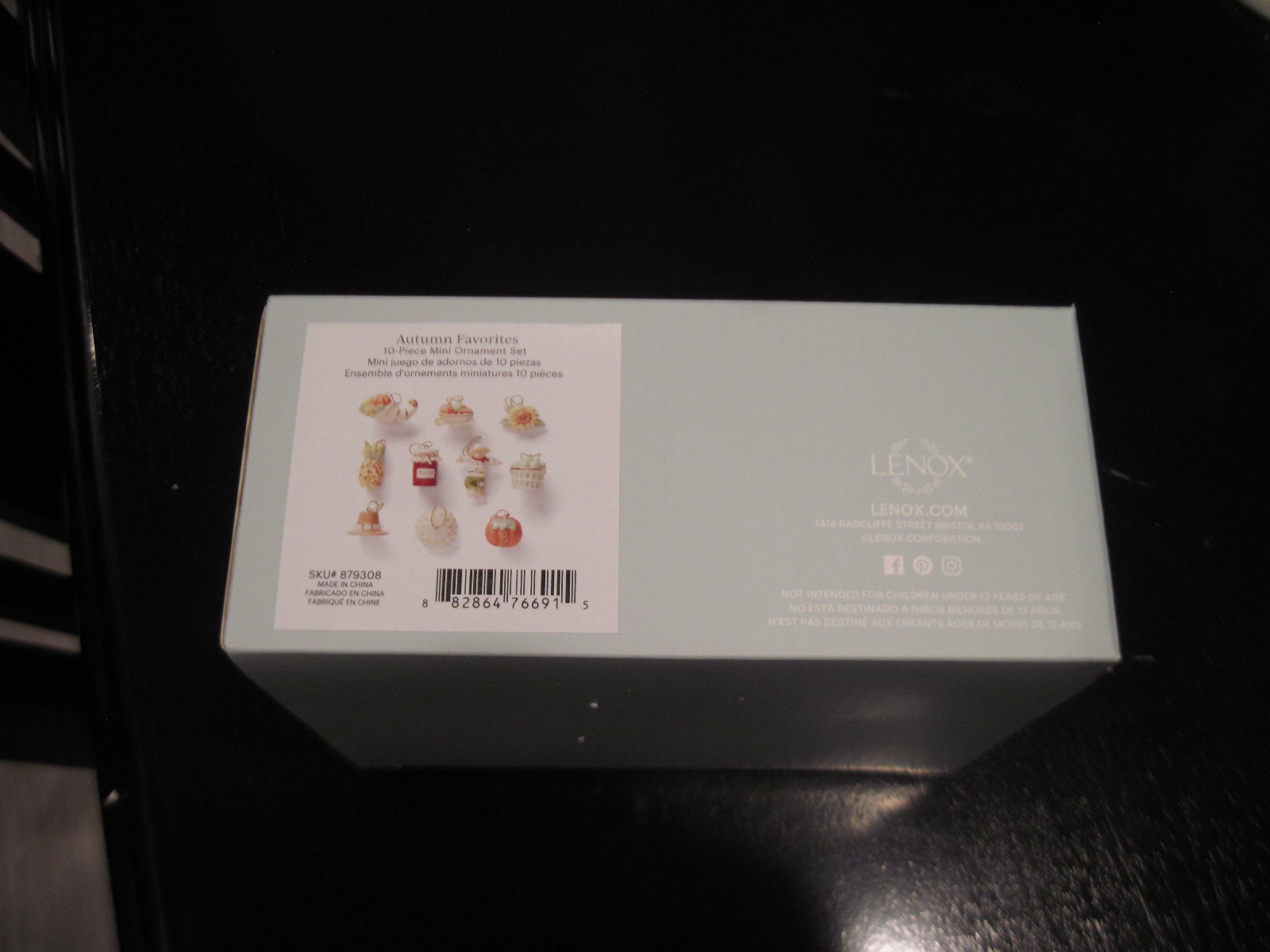 🦃 Lenox Autumn Favorites 10 Piece Mini Ornament Set  NEW IN BOX 🦃 879308