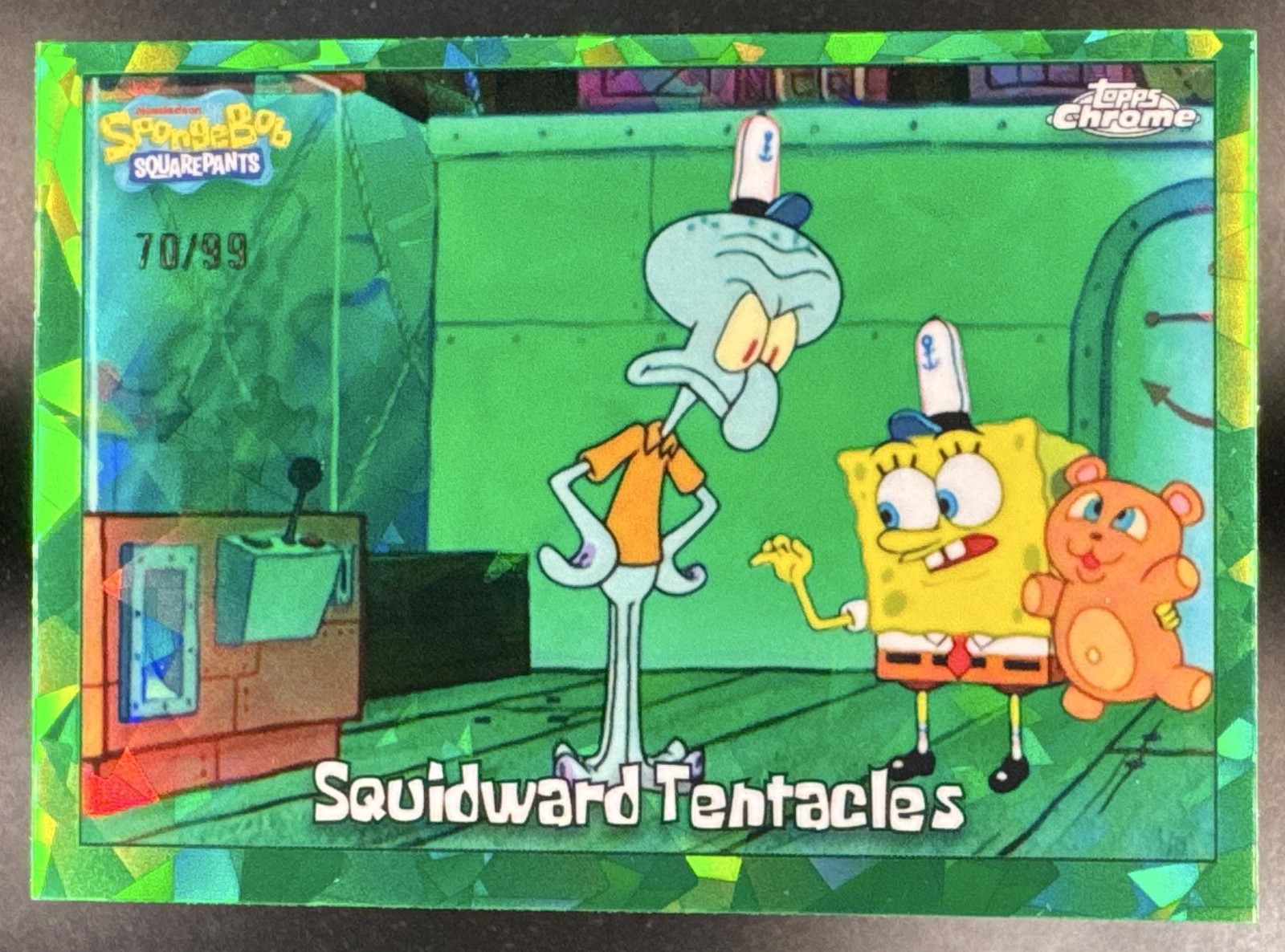 2025 Topps Chrome SpongeBob Sapphire Squidward Tentacles Green /99 #23
