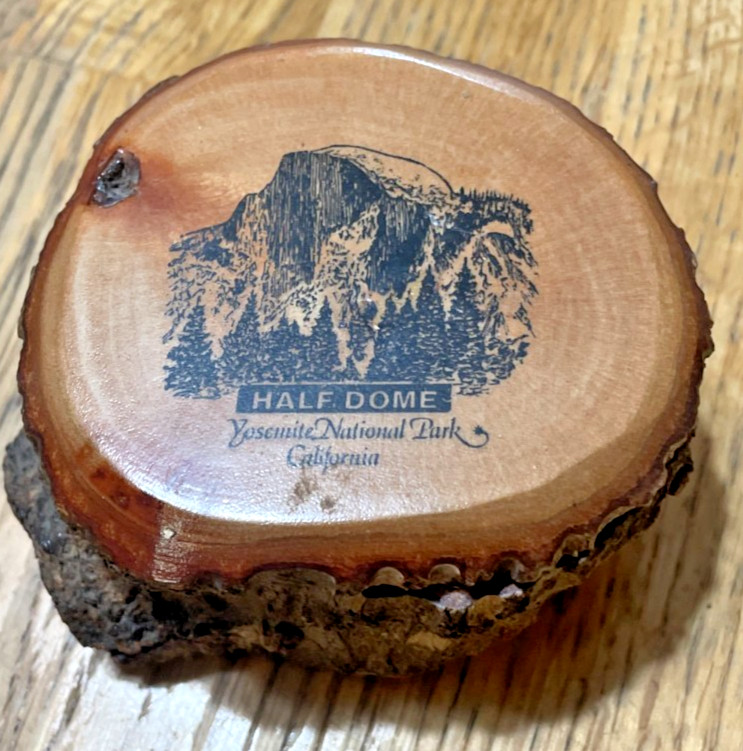 Vintage Yosemite National Park Half Dome Tree Trunk Souvenir Trinket Box