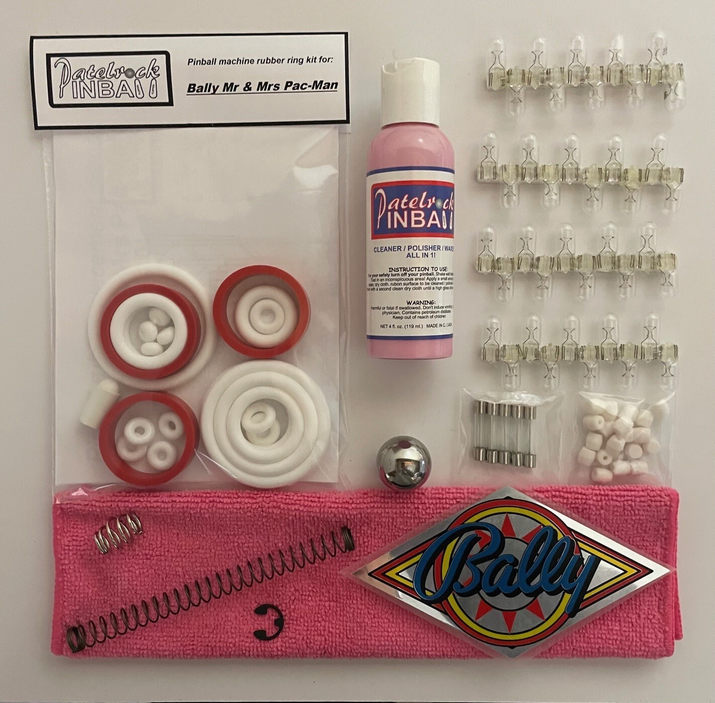 1982 Bally Mr. & Mrs. Pac-Man Pinball Machine Maintenance Tune Up Kit
