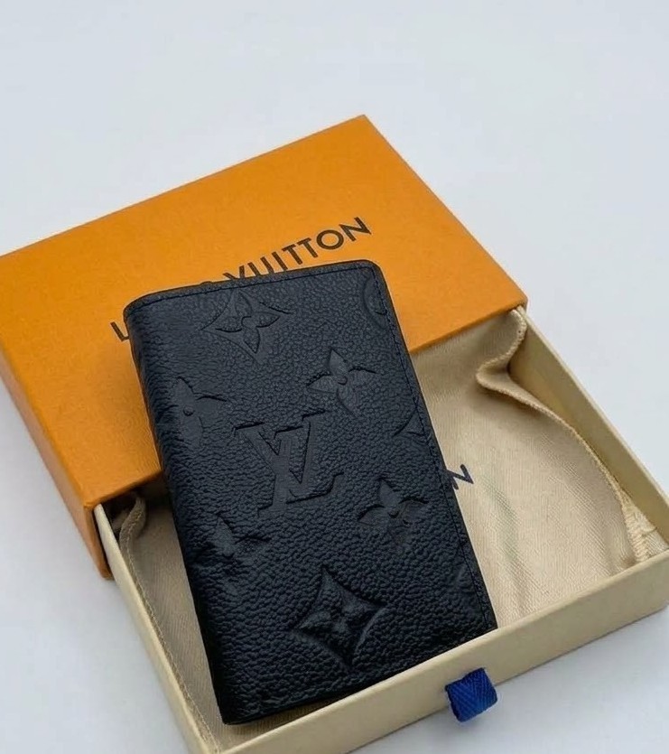 Louis Vuitton Pocket Organizer Black Monogram Men’s Card Holder Wallet W/Box