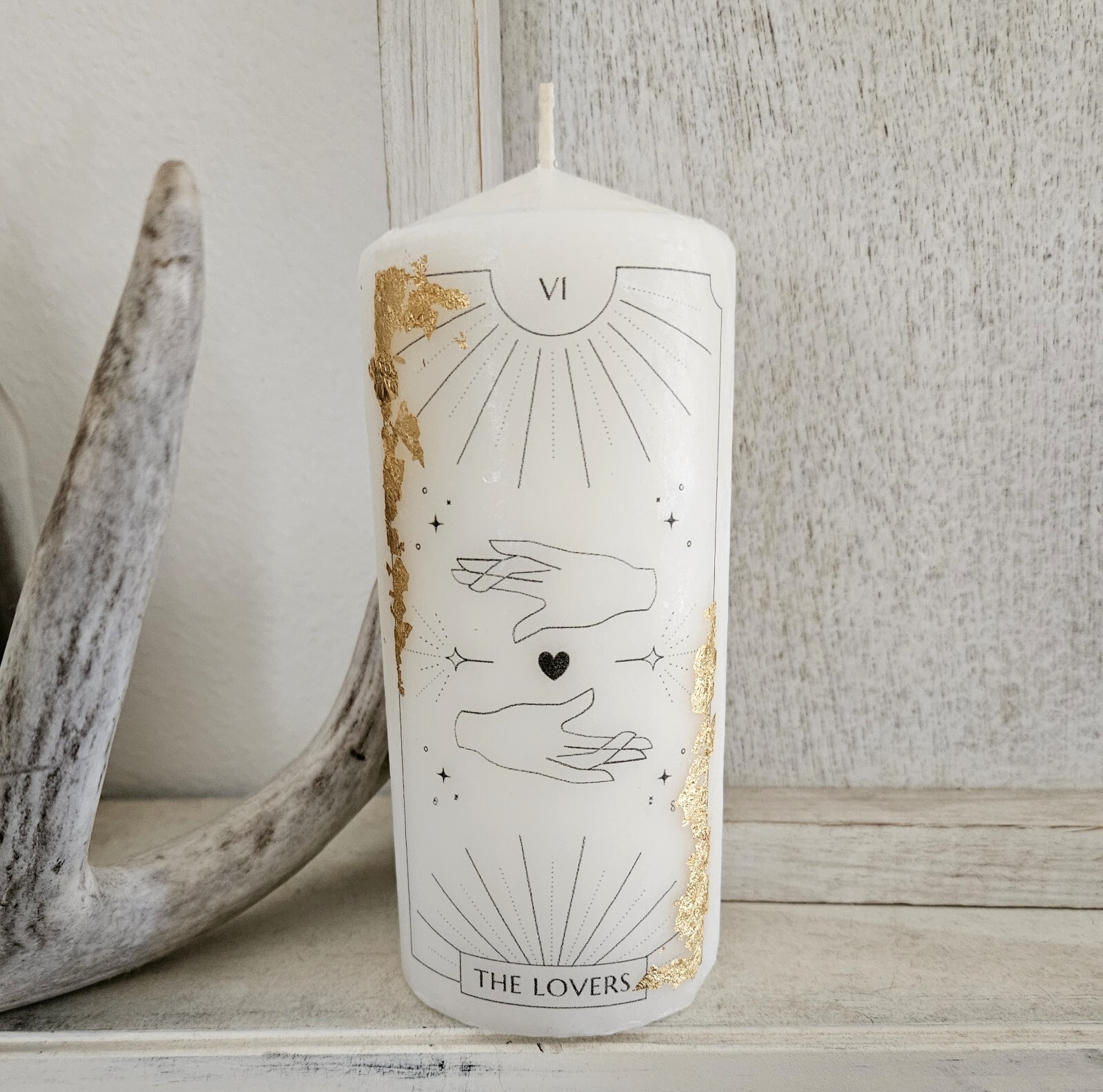 Free People THE LOVERS Tarot Candle W/Gold Leaf NEW $48 MSRP