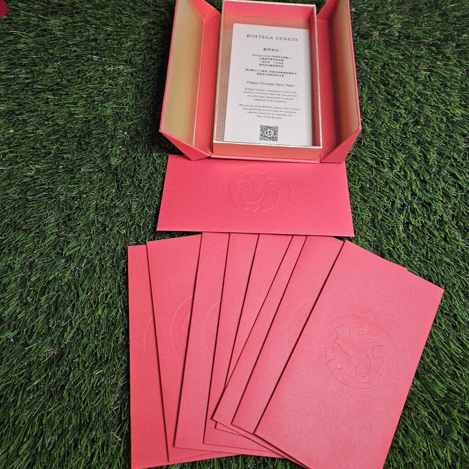 Bottega Veneta New Open Box Chinese New Year 8 Red Pockets/ Envelopes Rooster 