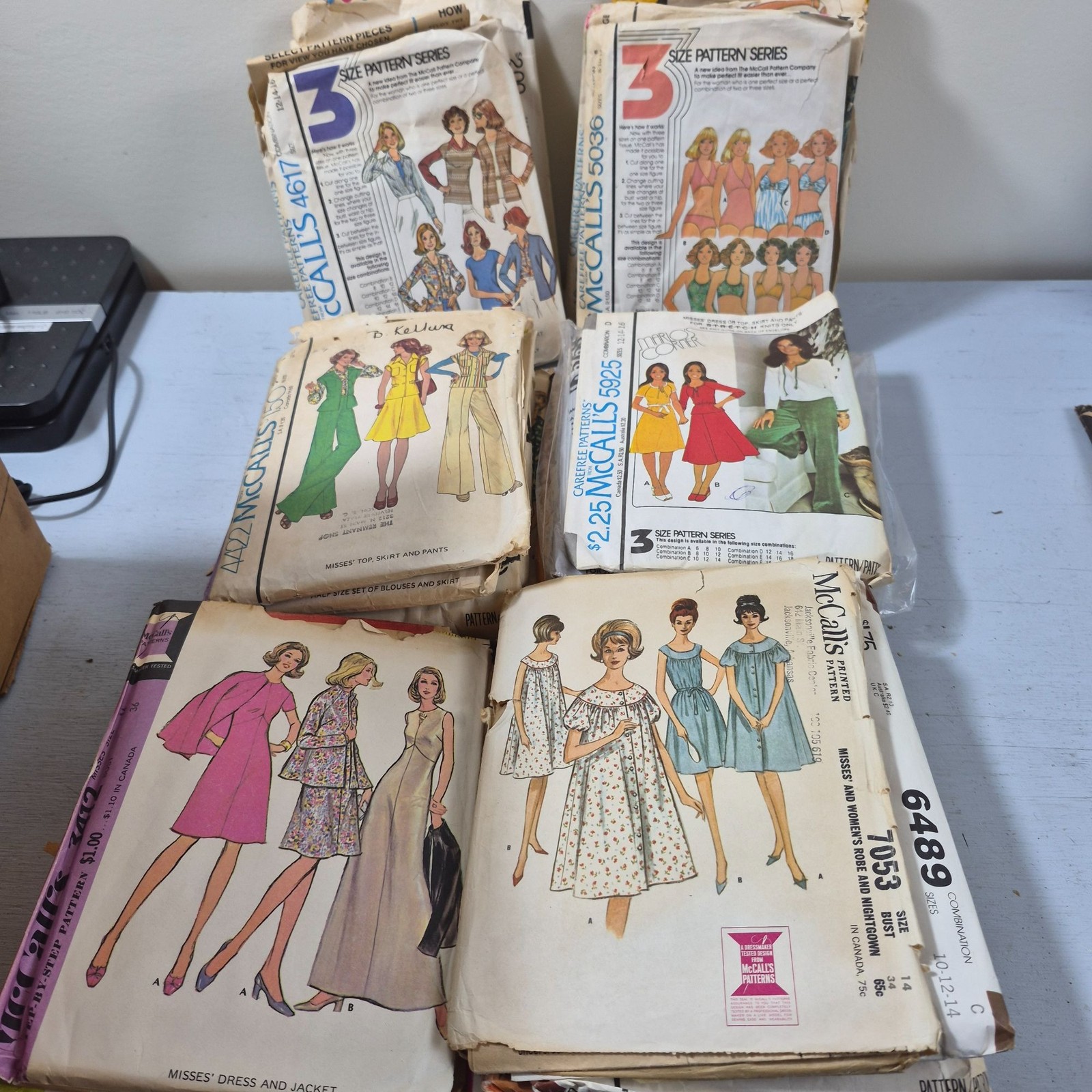 Lot of 30 Vintage Sewing Patterns 1960s 1970s McCalls Women's Tops Dresses Pants