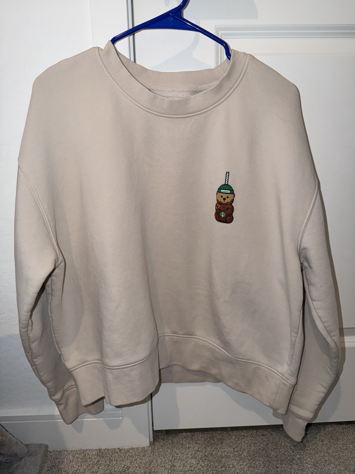 Starbucks Bearista Bear Crewneck Pullover Sweatshirt In Bone - LRG