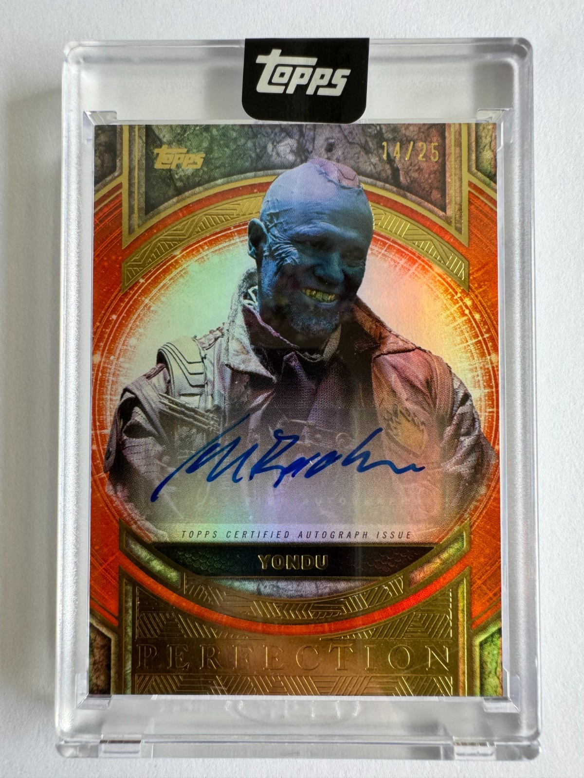 2025 Topps Marvel The Collector Yondu Michael Rooker Auto Orange 14/25 MP-MR