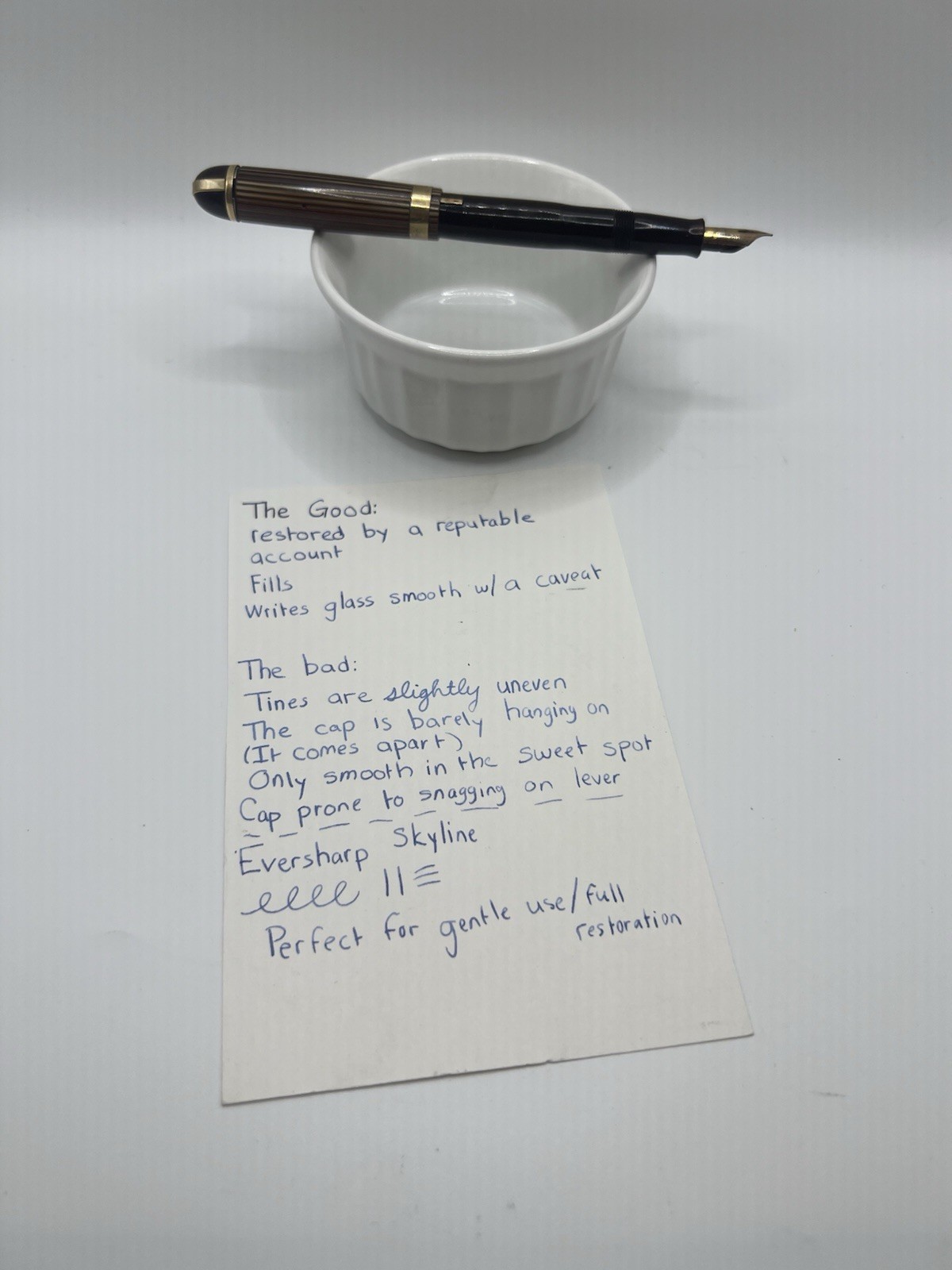 Vintage Eversharp Skyline Fountain Pen Brown Striated 14K Gold Nib Project