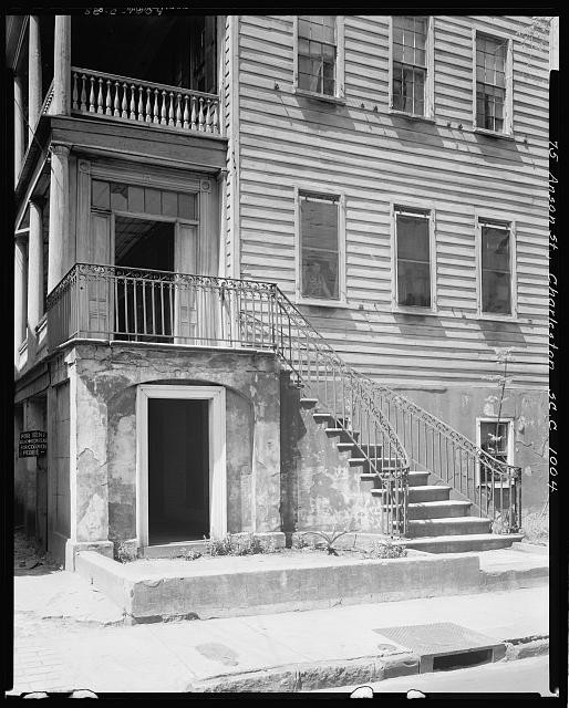 Photo:Charleston South Carolina 75 Anson Street House 1937 Stairs Balcony
