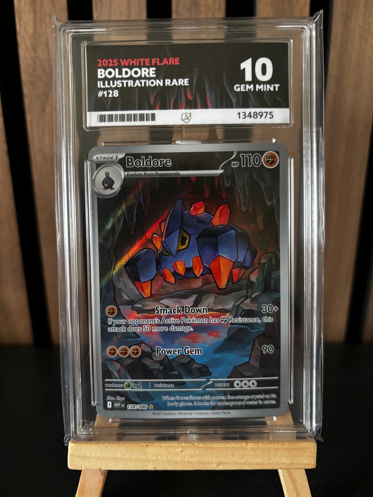2025 POKEMON WHT EN-WHITE FLARE IR #128 BOLDORE ACE 10 1 of 5 Very low pop TCG.
