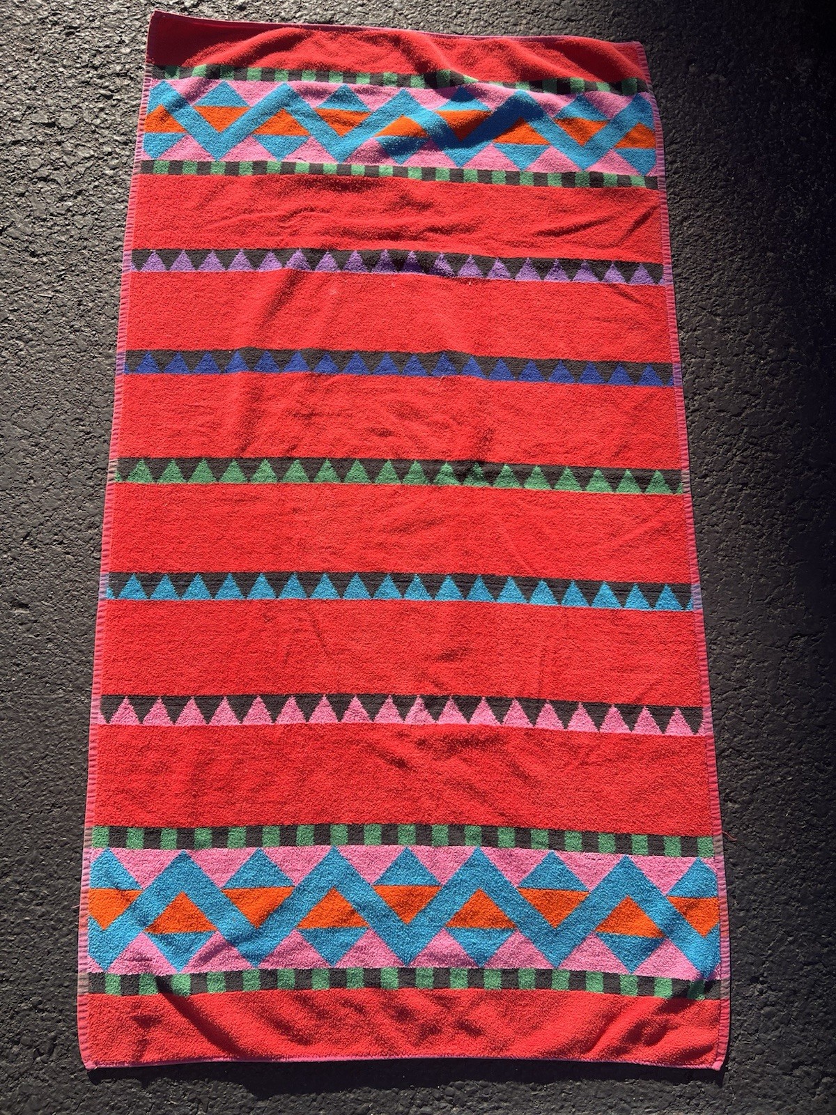 VTG Royal Terry Geometric Southwestern Beach Towel Colorful Brazil 30x56 Vibrant