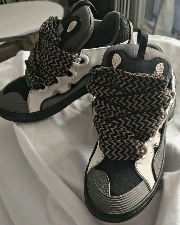 Lanvin Curb Sneakers in White/Anthracite BNWB 41