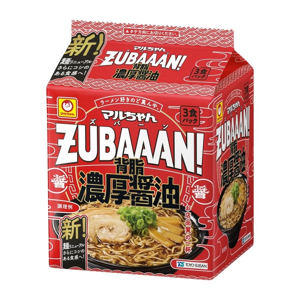 Maru-chan ZUBAAAN Rich Soy Sauce Flavor with Pork Fat, 3-pack 125g x 3 x 9 bag