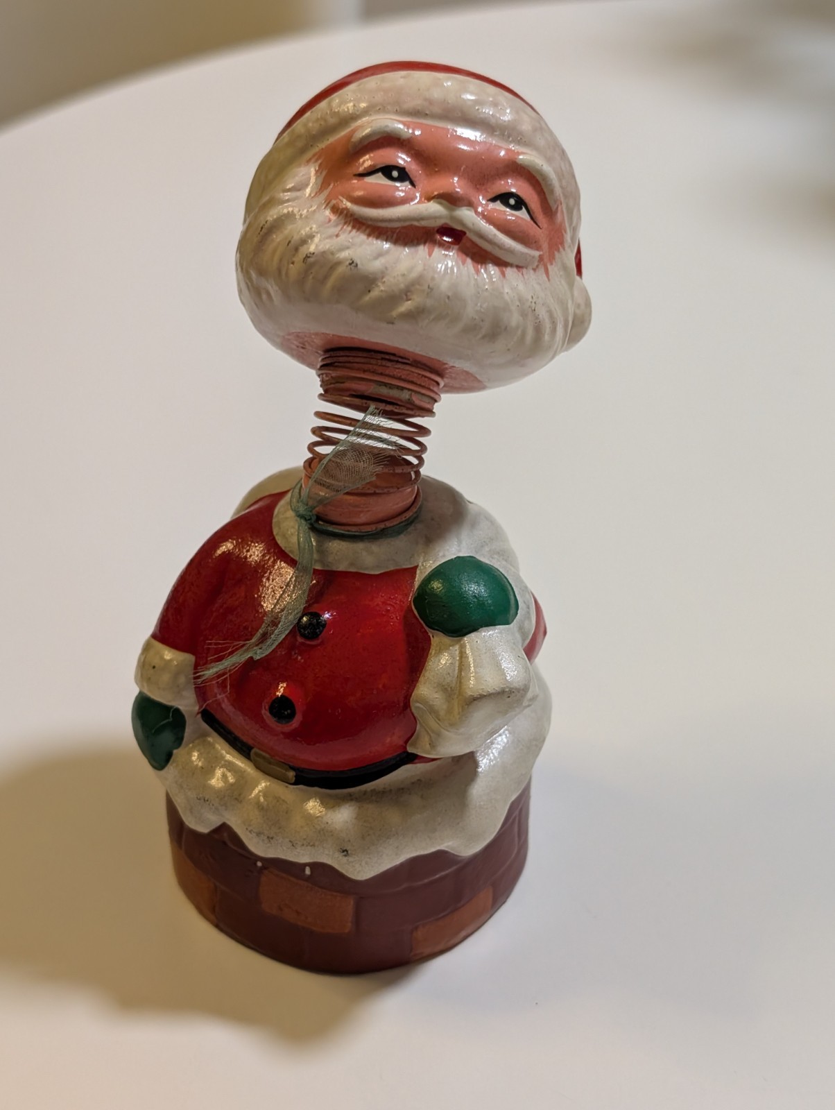 Vintage 1950s Santa Claus Bobble Head Nodder Bank, Missing Stopper, 6\