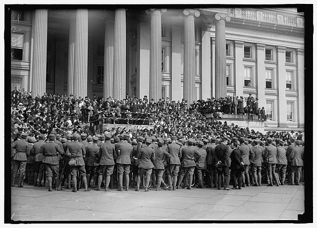 Photo:Italy Rome 1910s Italian Band at Treasury Officials Notables Crowd