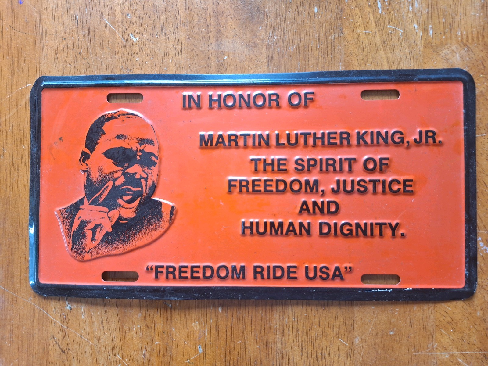 Vintage Martin Luther King Jr MLK Freedom Ride USA License Plate Commemorative