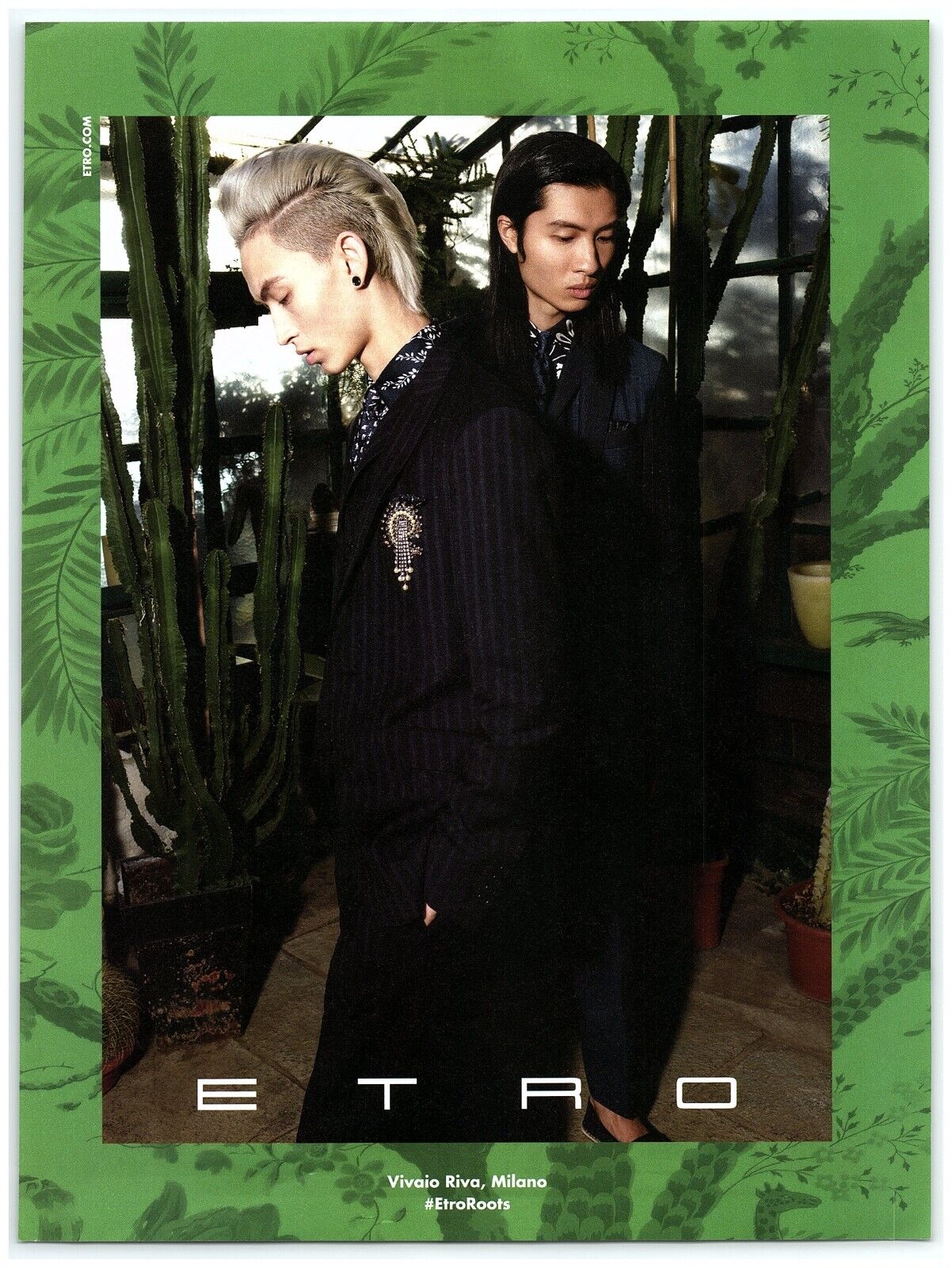 2018 ETRO Roots Print Ad, Menswear Handsome Asian Males Slick Stylish Suits Man