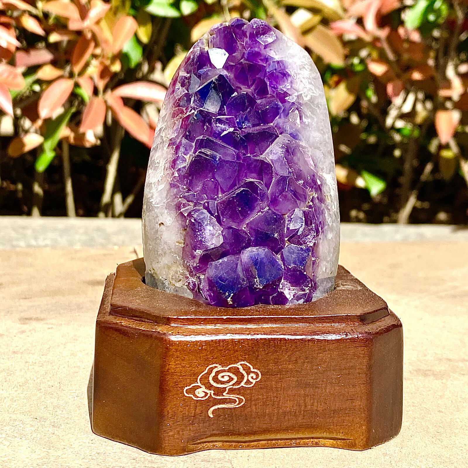 1.24LB Natural Uruguayan Amethyst Quartz Cave Geode Crystal Healing+base