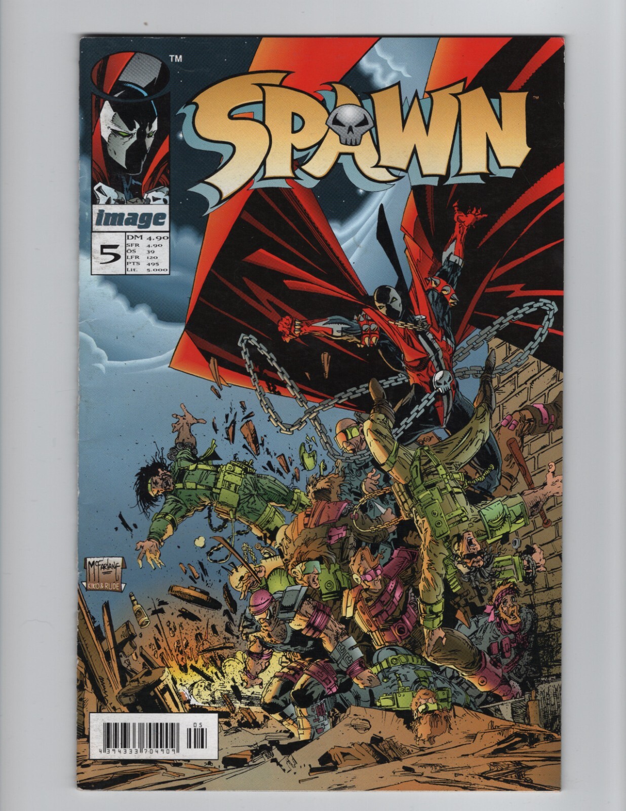 SPAWN #5 VG/FN 5.0 GERMAN VARIANT INFINITY VERTLAG IMAGE COMICS RARE HTF SCARCE