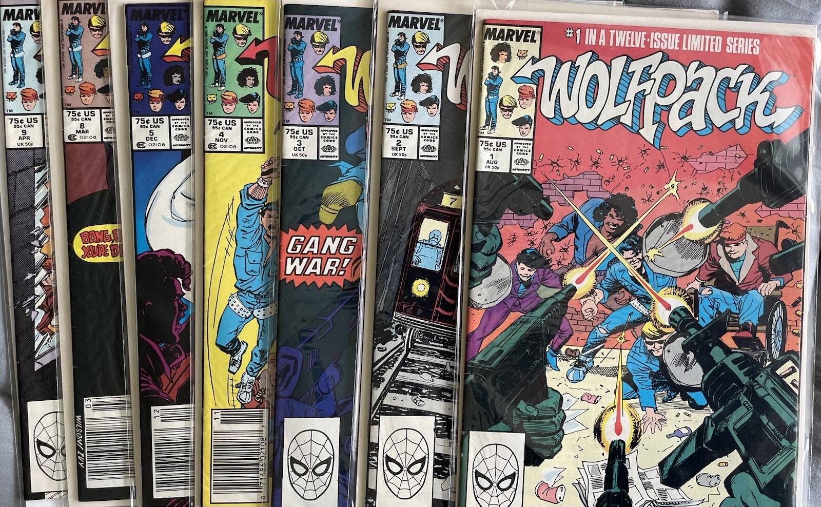 Wolfpack Marvel Comics 1988 Lot of 7 Issues 1 2 3 4 5 8 9 Copper Age Run