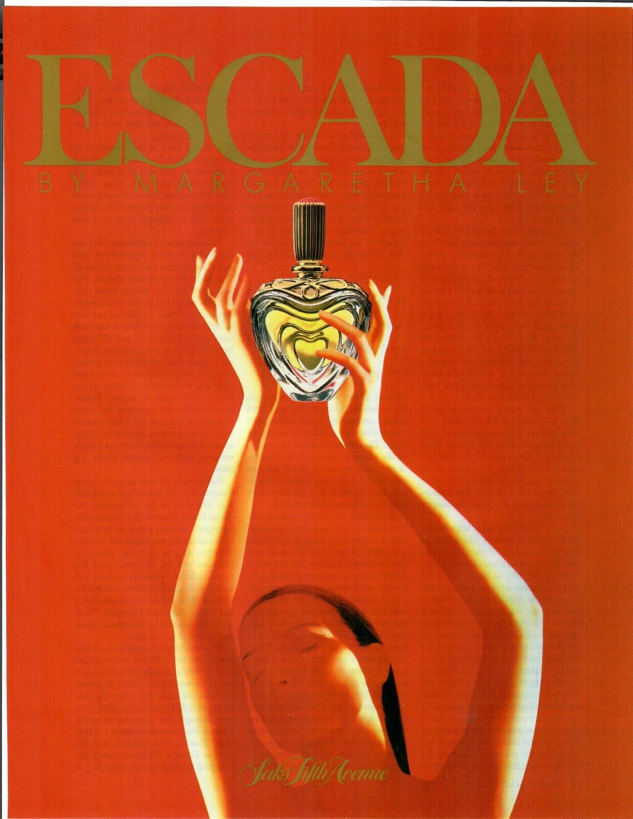 1991 Escada Original Print Ad By Margaretha Ley Sexy Red Perfume Paper Ad