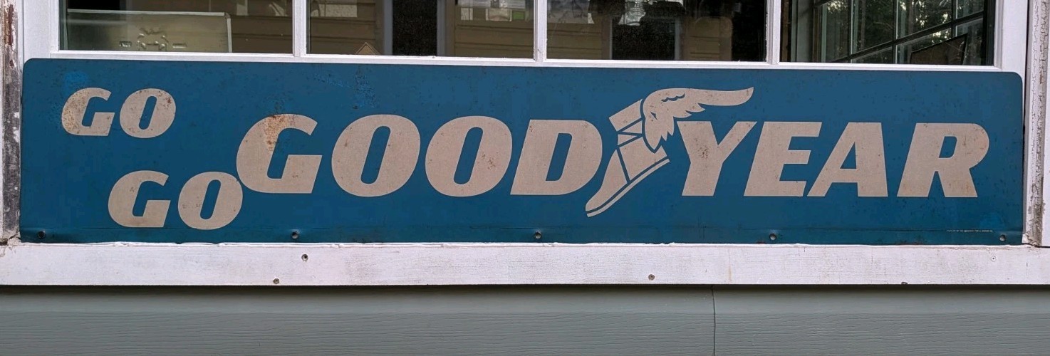 Very Rare 1958 Go Go Goodyear Double Sided Tire Rack Advertisement Sign 67