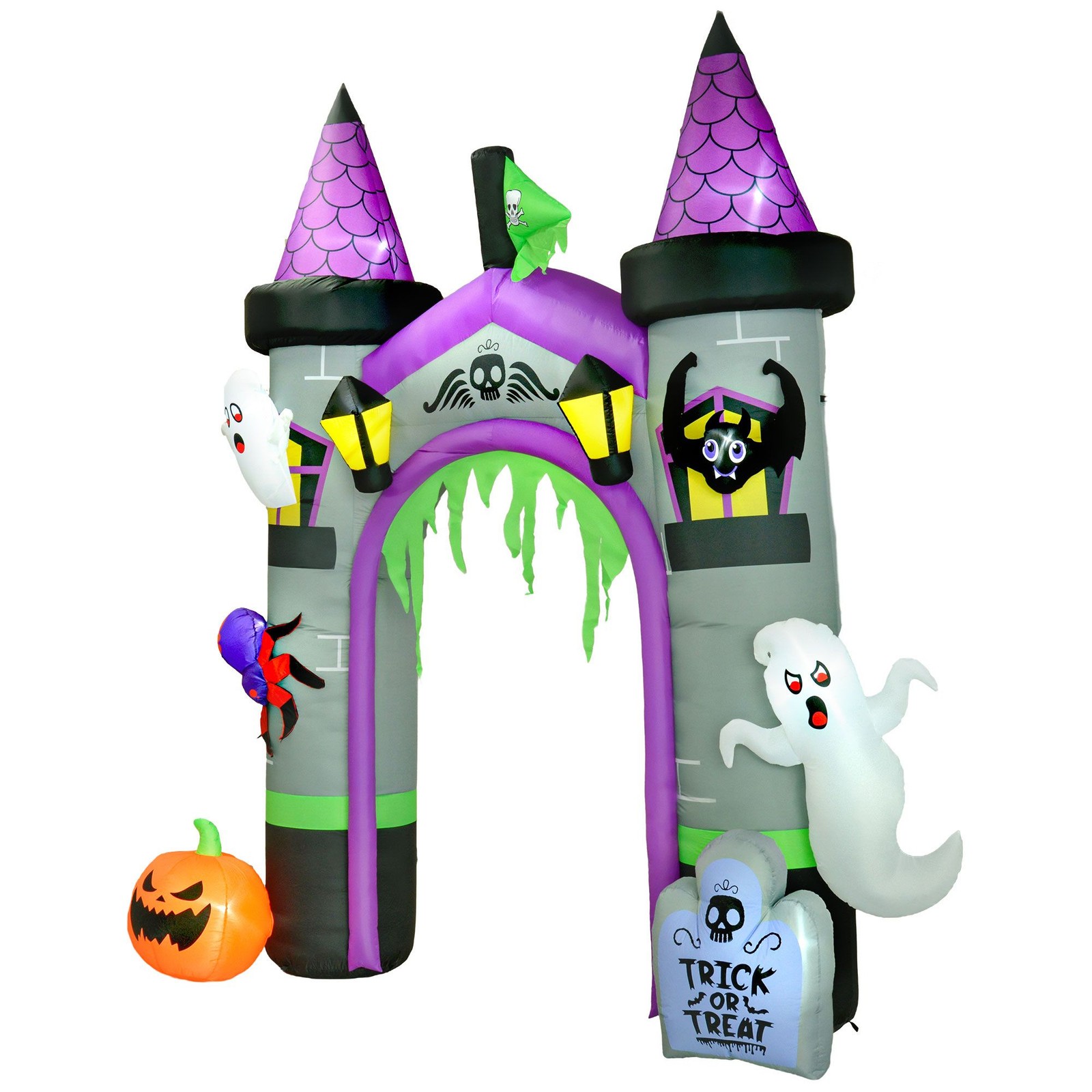 12ft Halloween Inflatable Archway with Ghosts and Pumpkins for Yard Decoration