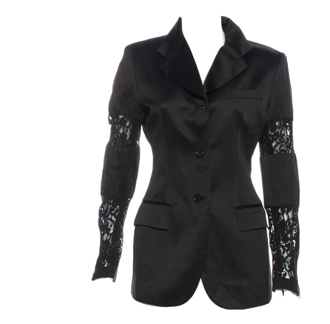  DOLCE & GABBANA Structured Lace-Accented Blazer Size: M | US6, IT42