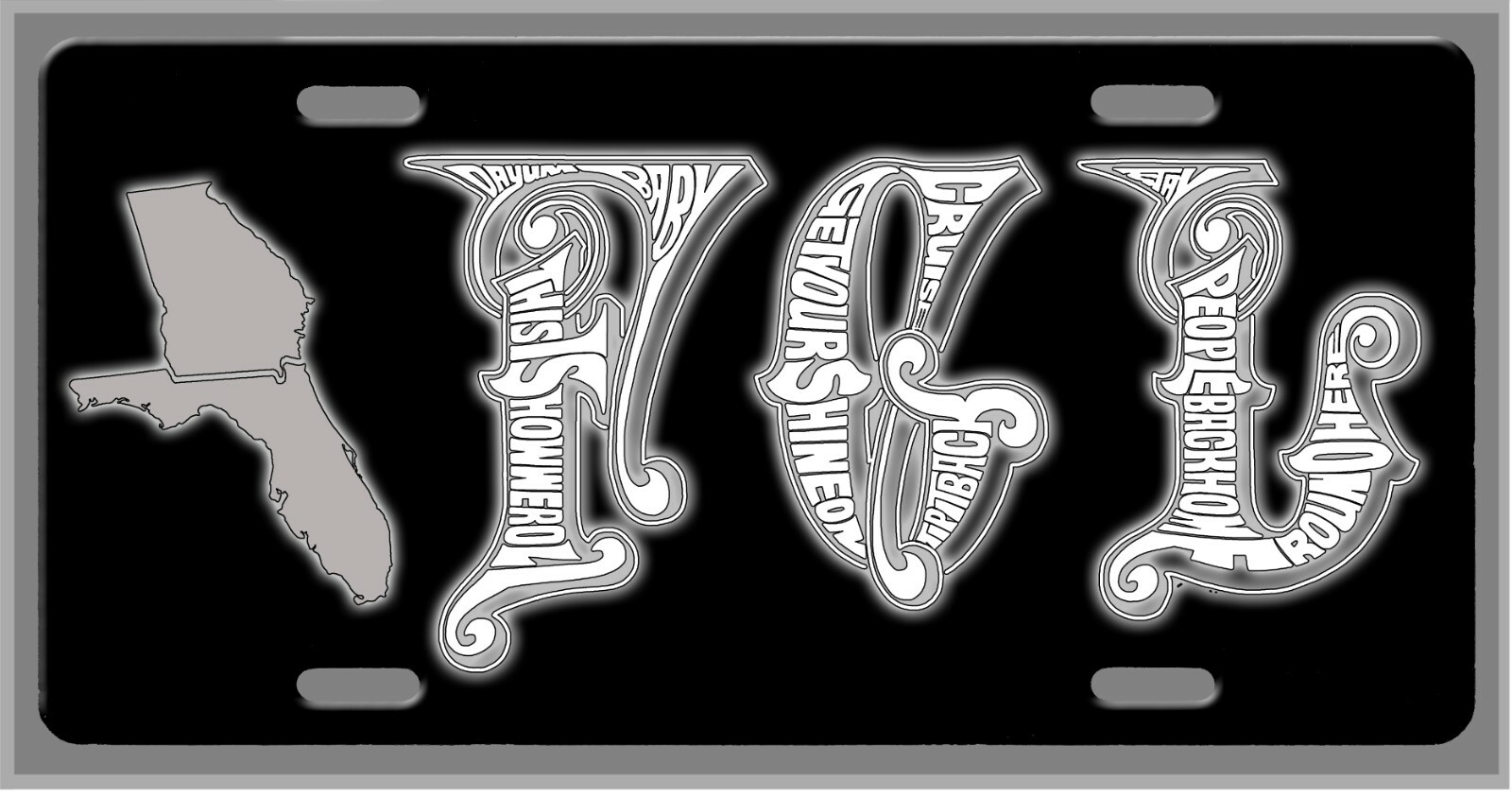 L@@K Florida Georgia Line  License Plate -Vanity Auto Tag