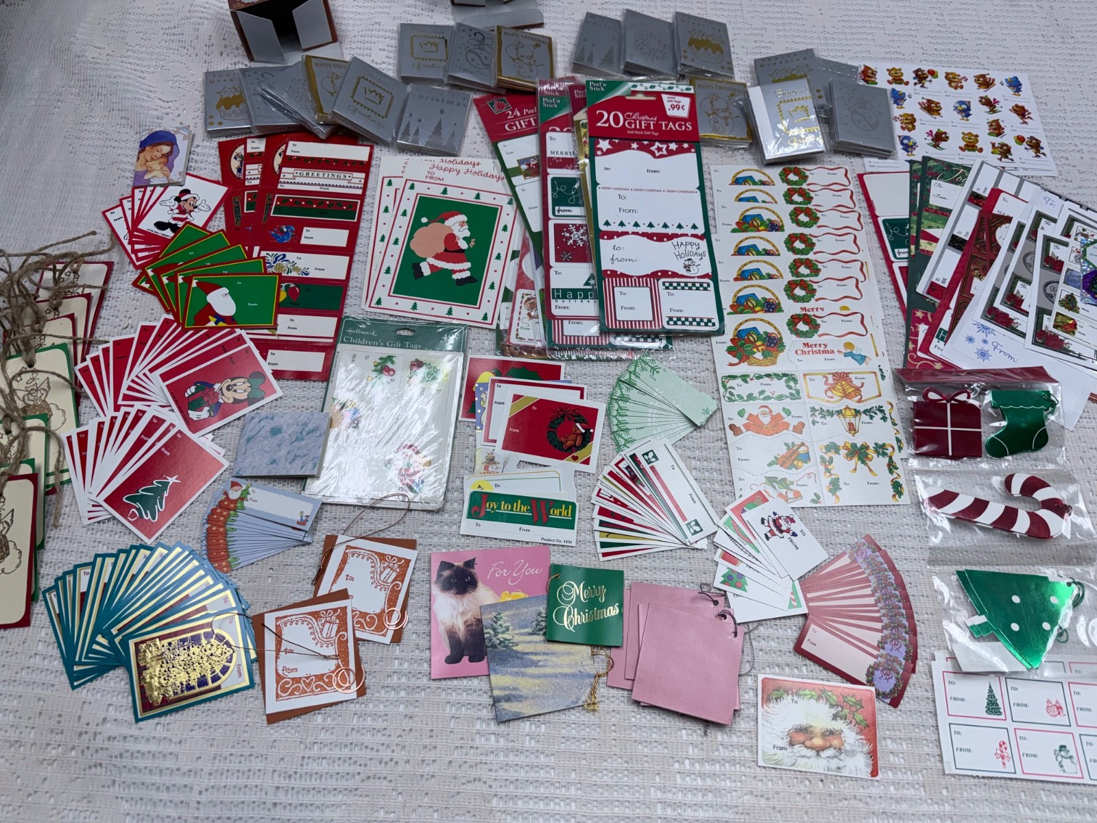 Huge Lot 780 Vtg Christmas Gift Tags MCM Present Stickers - plus 300 add’l bonus