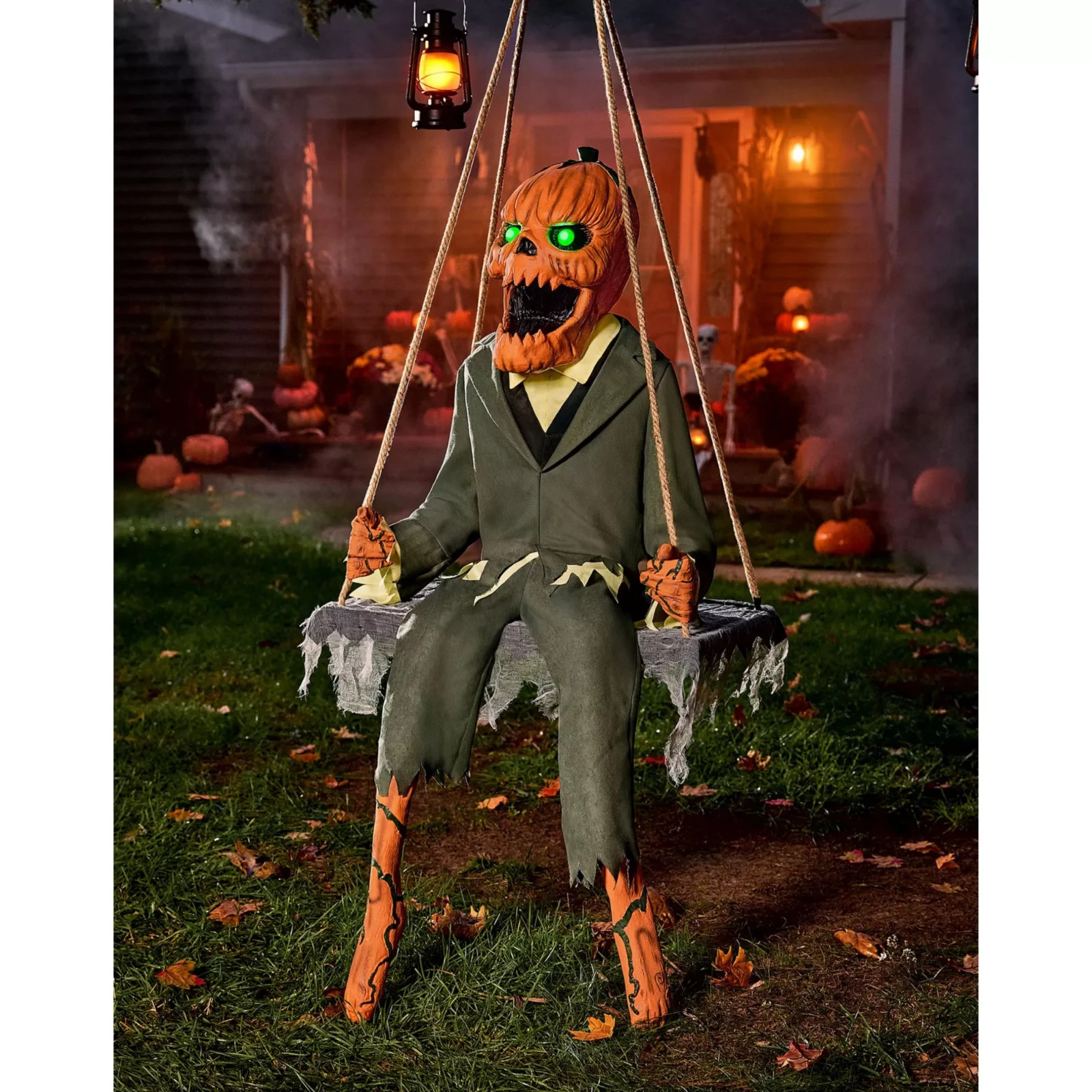 5 Ft Pumpkin Nester Animatronic Decorations Animated Swinging Creepy