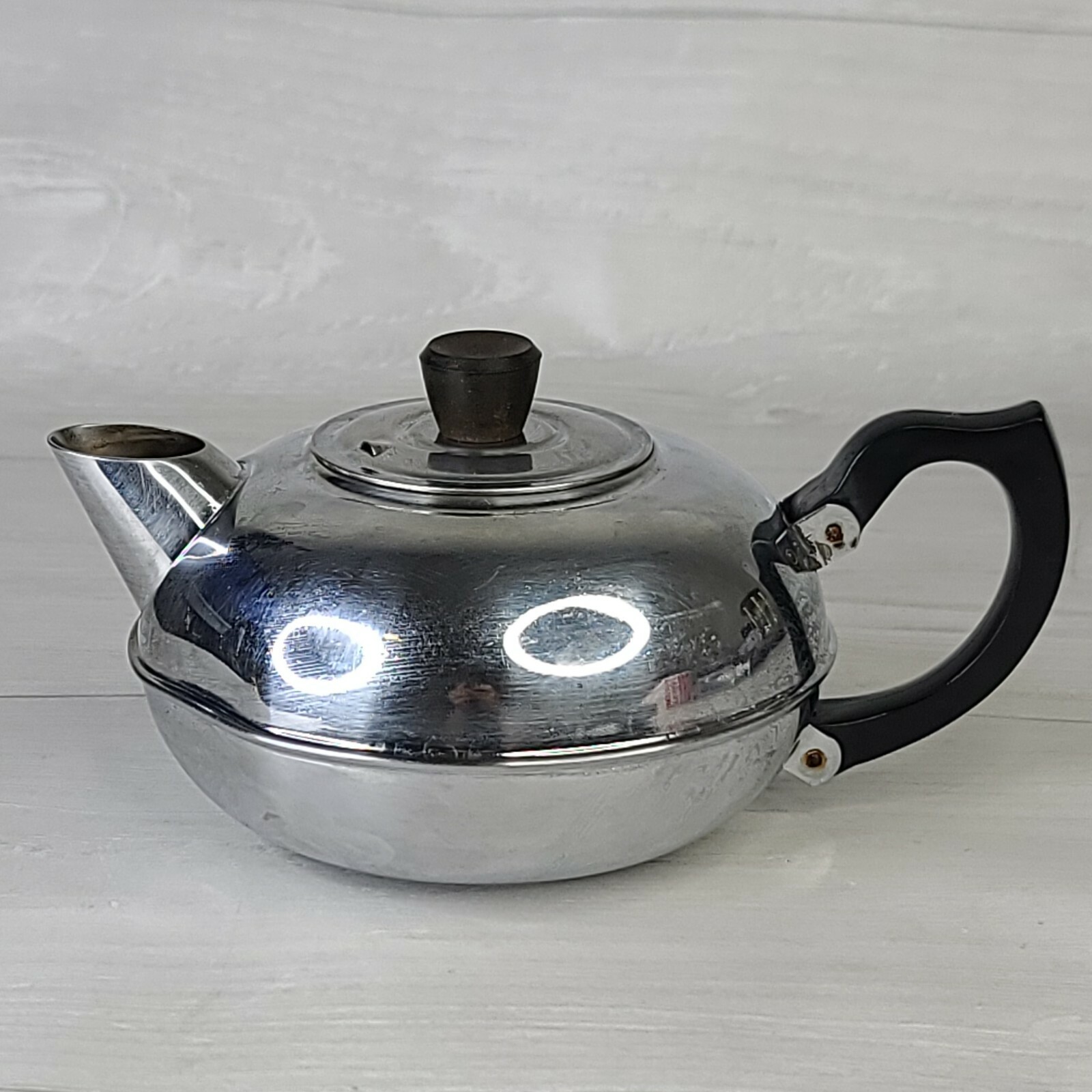 VINTAGE  Britdis 3 cup chrome on copper teapot Needs Cleaning  on the inside