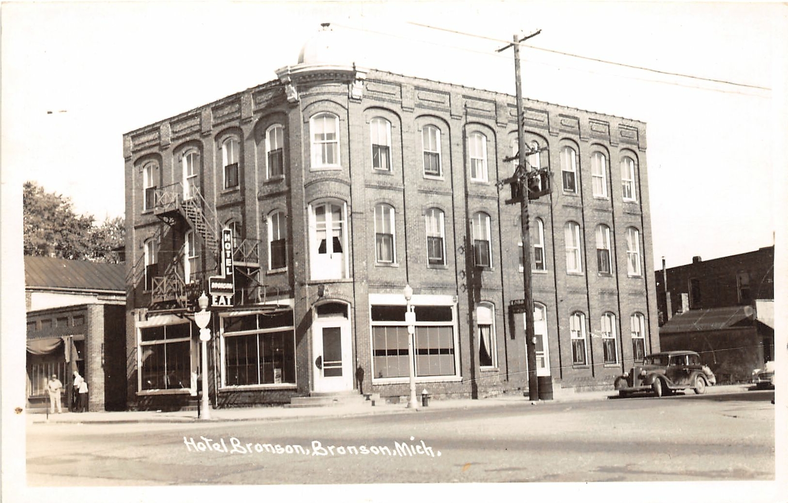 H35/ Bronson Michigan RPPC Postcard c1950s Hotel Bronson  99