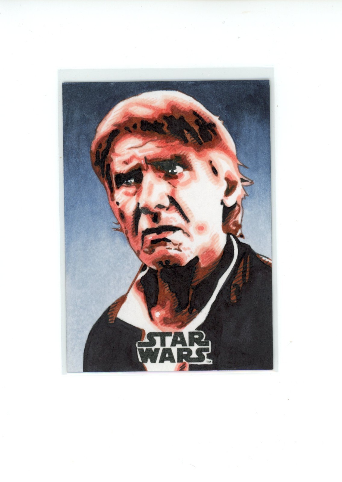 2017 Topps Star Wars Journey Last Jedi Han Solo Sketch By Louise Draper 1/1