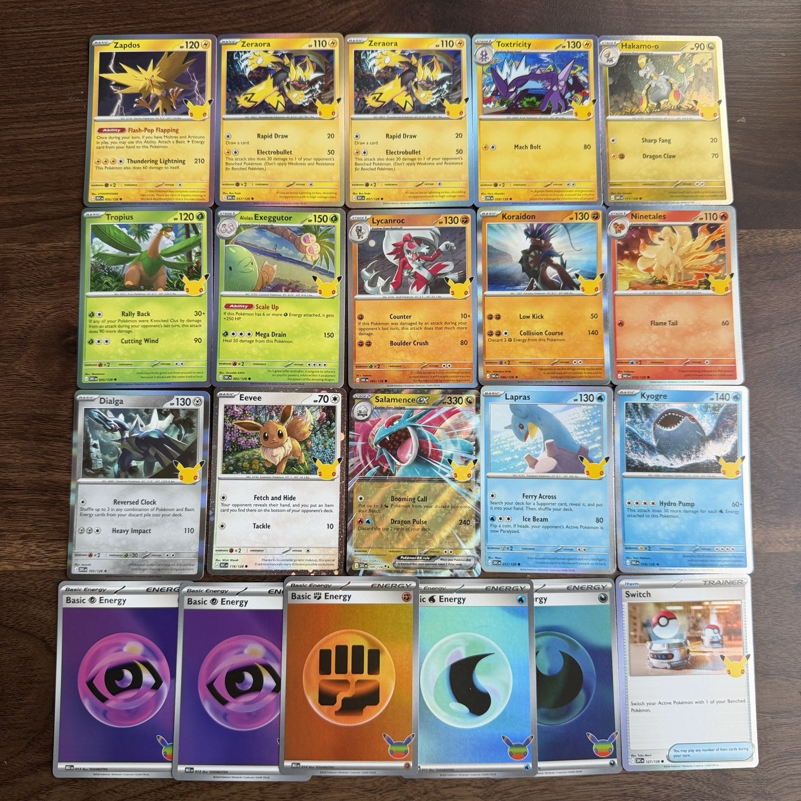Pokemon 30th Anniversary Bulk Card Lot 21x
