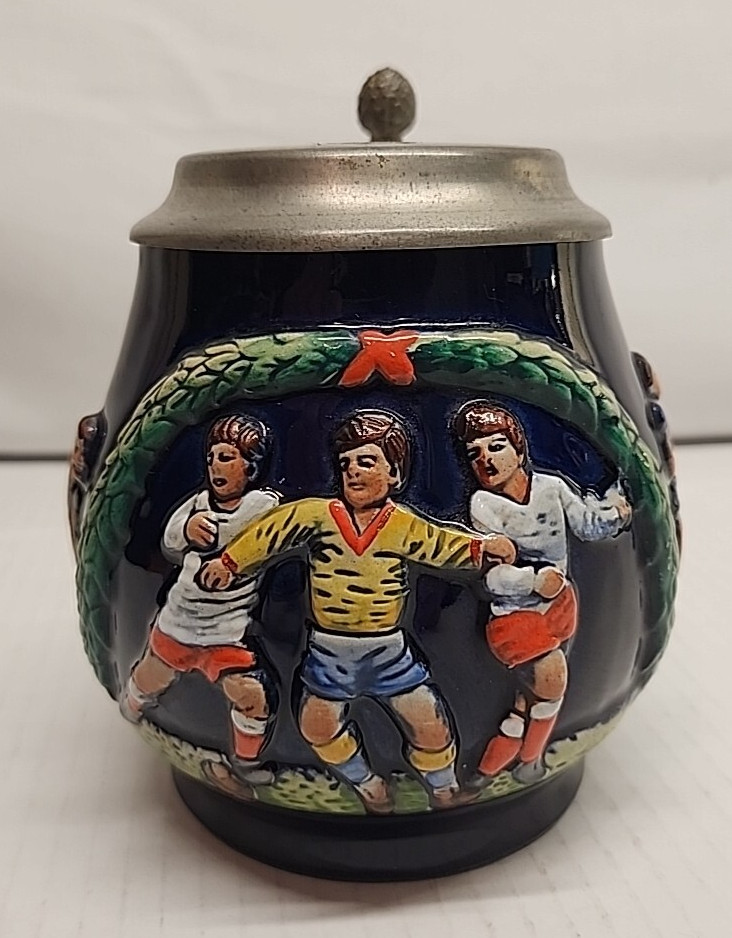 Original King Werk German SPORTS Stein Pewter Lid and Thumblift #600