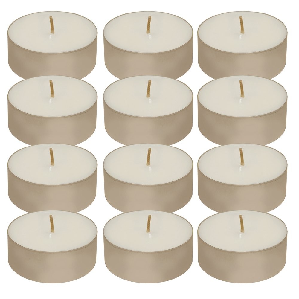 LumaBase Extra Large Tea Light Candles - Set of 12, White