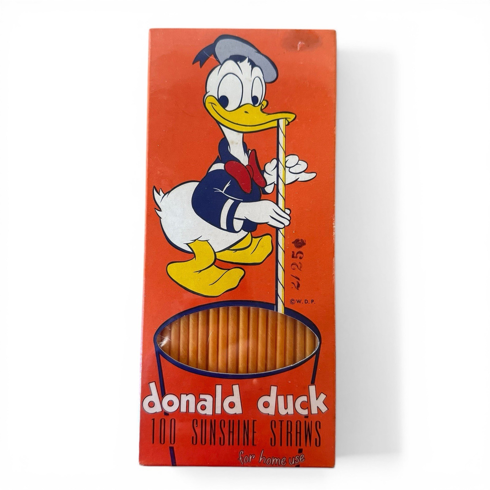 Vtg Donald Duck Sunshine Straws NOS New Old Stock FACTORY SEALED Walt Disney