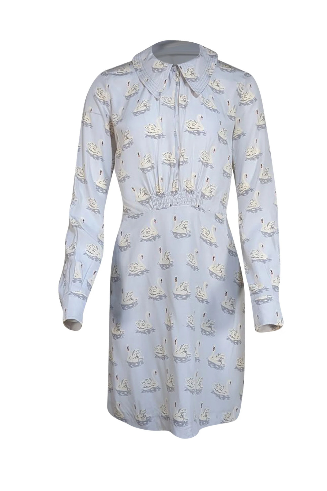 Stella McCartney - Light Blue Grey Swan Print Sz 2