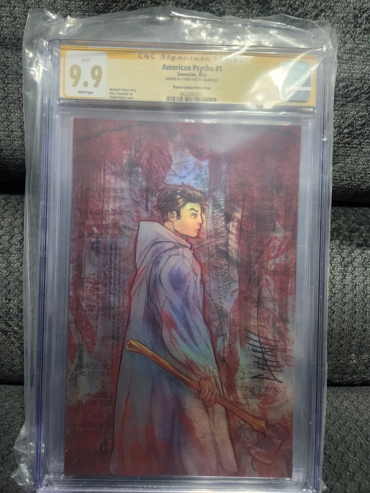 9.9 cgc yellow American Psycho #1 chinh potter foil 100 print run